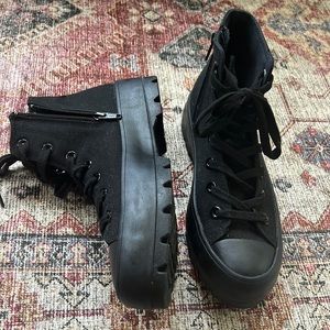 black high top off brand converse